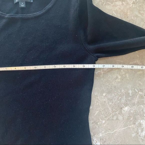 #10 INC International concepts women’s black crewneck long sleeve with frill M - Picture 11 of 11